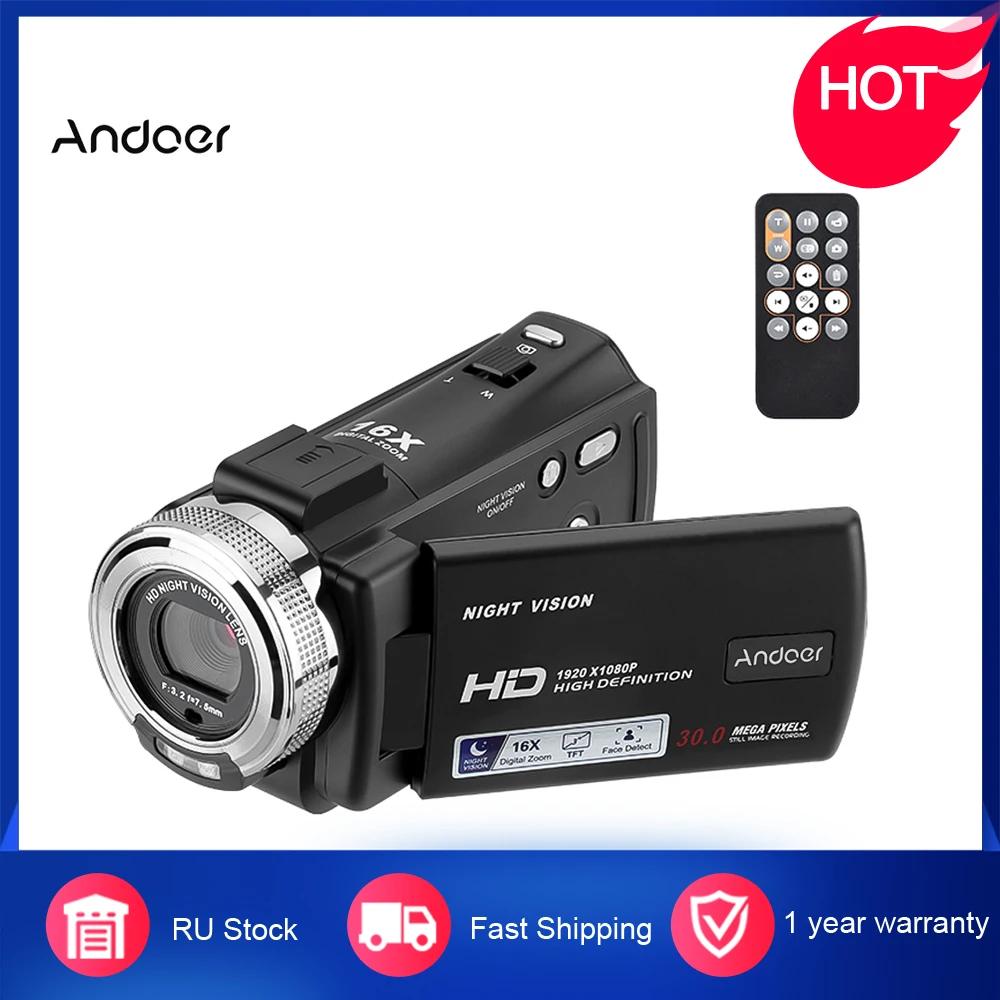 Andoer V12 1080P  ī޶, Ǯ HD 16X   ȭ, ޴ ķڴ, 3.0 ġ ȸ LCD ũ